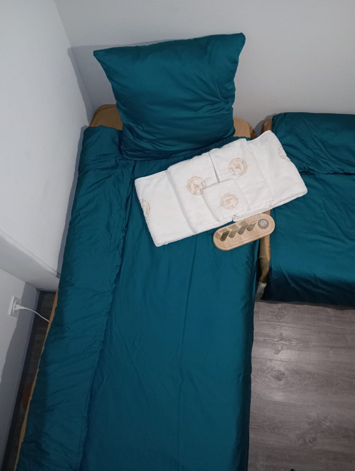 Chambre du souplex N°2 avec lits séparés à Vichy